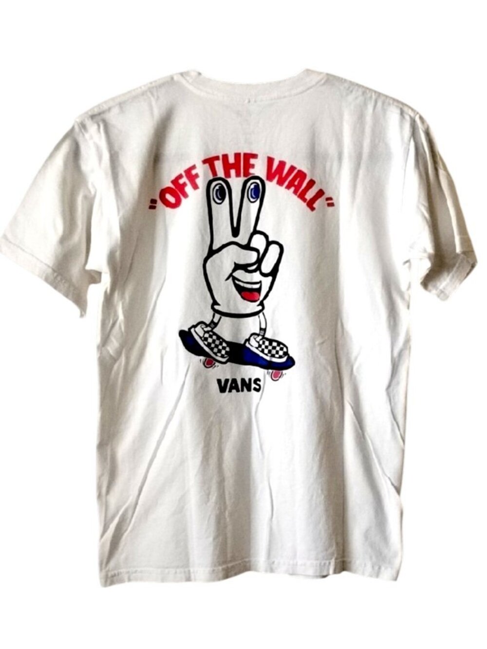 Vintage Vans Cotton T-shirt S White "Off The Wall"